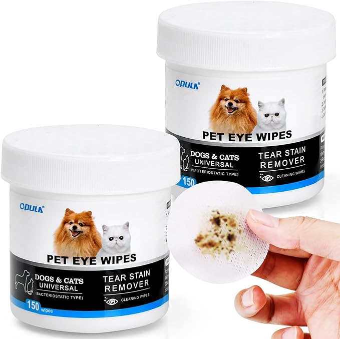 Dog Eye Wipes 300 Count,Cat Dog Eye Cleaner, Pet Tear Stain Remover Wipes, Dog Eye Cleaning Wipes,Eye Cleaner Pads, Unscented Gentle Pet Tear Wipe