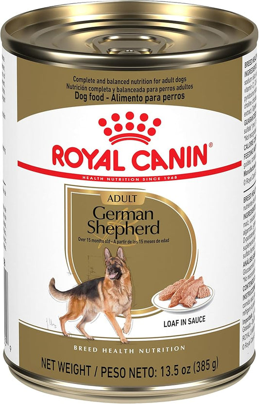 Royal Canin Breed Health Nutrition German Shepherd Adult Loaf in Sauce Canned Dog Food, 13.5 oz Can (Case of 12)