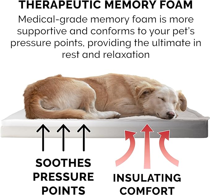 Furhaven Water-Resistant Memory Foam Dog Bed for Large Dogs w/ Removable Quilt Top & Washable Cover, For Dogs Up to 95 lbs - Indoor/Outdoor Quilt Top Convertible Mattress - Gray, Jumbo/XL