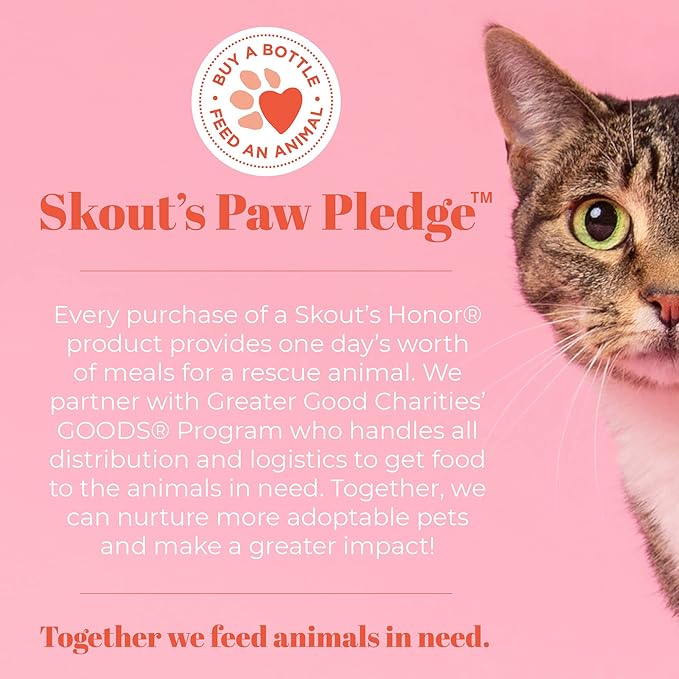 Skout's Honor Probiotic Cat Shampoo & Conditioner with Avocado Oil & Omega-3s, 97% Natural, Paraben & Sulfate-Free, Cruelty-Free, 16oz, Fragrance Free