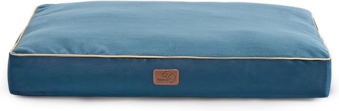 Bedsure Waterproof Dog Beds for Meidum Dogs - 4 inch Thick Up to 50lbs Medium Dog Bed with Removable Washable Cover, Pet Bed Mat Pillows, Navy