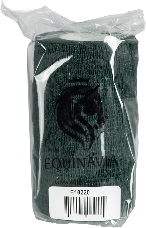 Equinavia 20 Pack Self Adhesive 4 Inch Vet Wraps with Easy-Dispenser Case | Bandages for Horses, Pets, Sports, Tattoo - Black - 20 x 5 yd - Dark Green - 20 x 5 yd