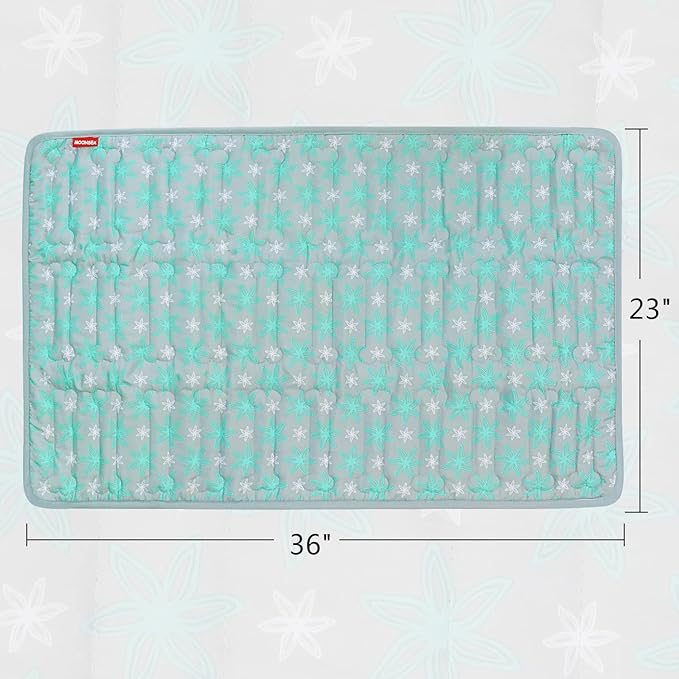 Dog Crate Mat (36" X 23"), Soft Dog Bed Mat with Cute Prints, Personalized Dog Crate Pad, Anti-Slip Bottom, Machine Washable Kennel Pad, Green