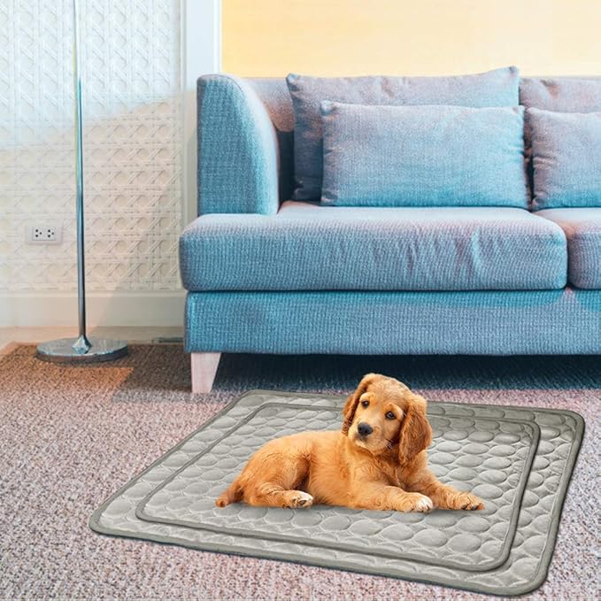 Washable Dog Cooling Mat Ice Silk Cooling Mat for Dogs Pet Self Cooling Pad Blanket Dog Cooling Pad for Indoor & Outdoor Car Seats