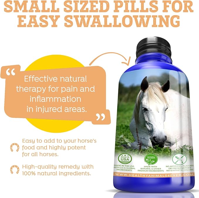 All-Natural Horse Wound Care for Accidents & Injuries - Pellets for Horse First Aid Kit - Homeopathic & Highly Effective - 300 Tablets