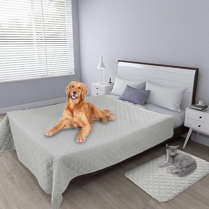 Easy-Going 100% Waterproof Dog Bed Cover, Non-Slip Pet Blanket for Furniture, Washable Couch Cover, Repleasement Sofa Cover (68X82 in,Light Gray)