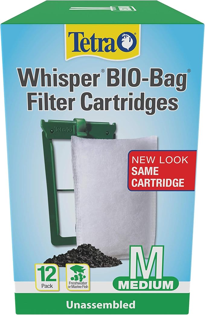 Tetra Whisper Bio-Bag Filter Cartridges For Aquariums - Unassembled Medium, 12 Count (Pack of 1)