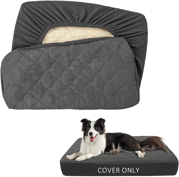CHHKON Dog Bed Covers Replacement Washable Waterproof Pet Puppy Bed Cover for Dog, Cover Only (Dark Grey,41x29x6 inch)