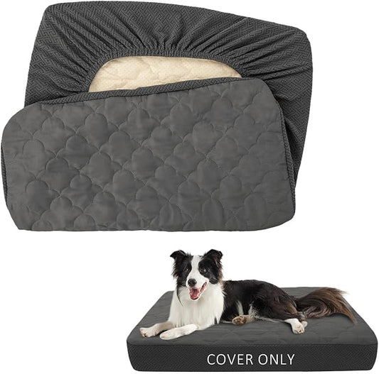CHHKON Dog Bed Covers Replacement Washable Waterproof Pet Puppy Bed Cover for Dog, Cover Only (Dark Grey,36x27x6 inch)