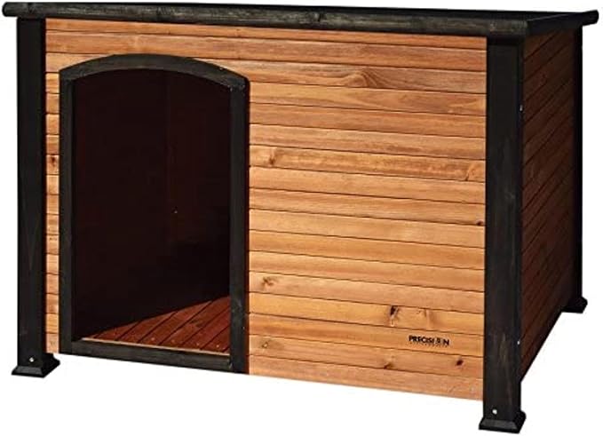 PRECISION PET PRODUCTS Extreme Outback Log Cabin Dog House, Large, Natural Wood (7027013)