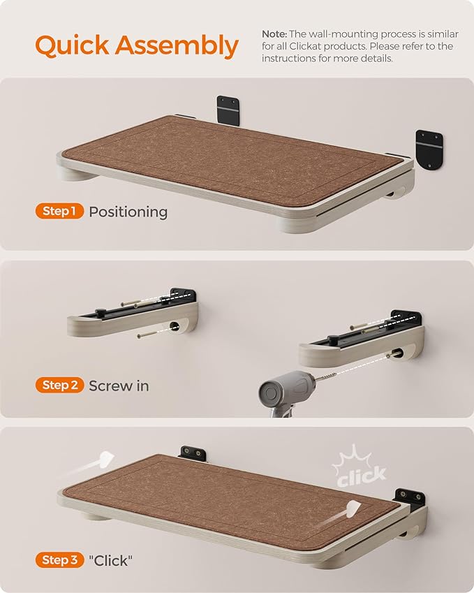 Feandrea Clickat Collection - No.010 Cat Cave, Cat Wall Condo House with Hammock, Observation Window, Extremely Quick Assembly, Unlimited Expandability, Replaceable Module and Cushion