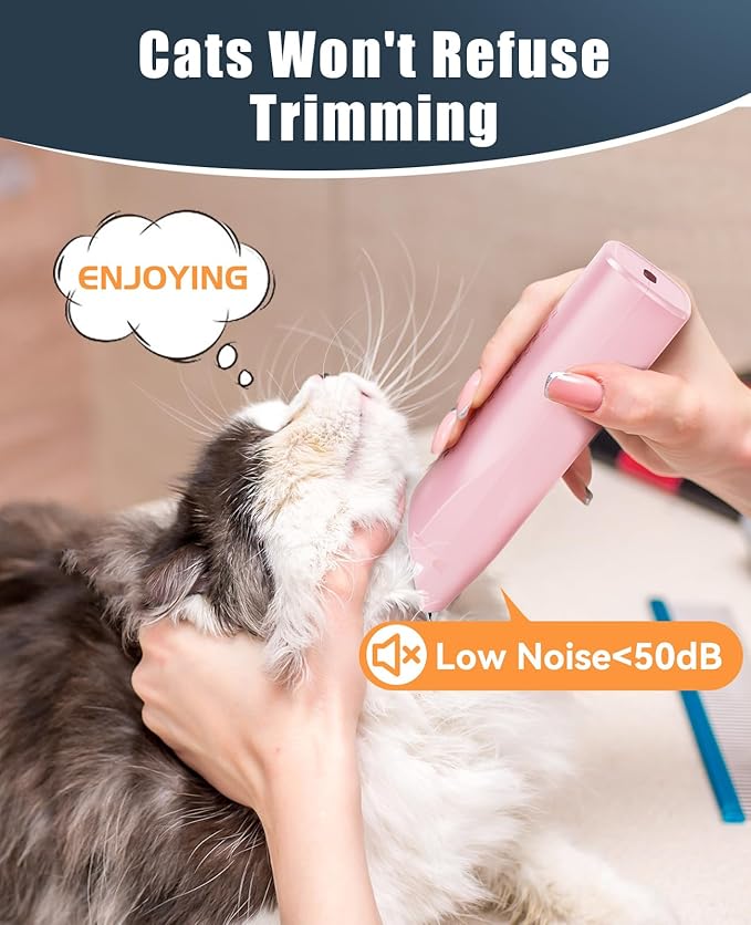 oneisall Pet Clipper for Cat Matted Hair, Pet Shaver for Cats Quiet Pet Hair Clippers Cordless Cat Clippers for Matted Hair Cat Clippers for Long Hair