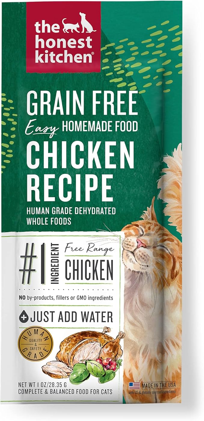 The Honest Kitchen Dehydrated Grain Free Chicken Cat Food, Single Serve Pack, 1 oz x10