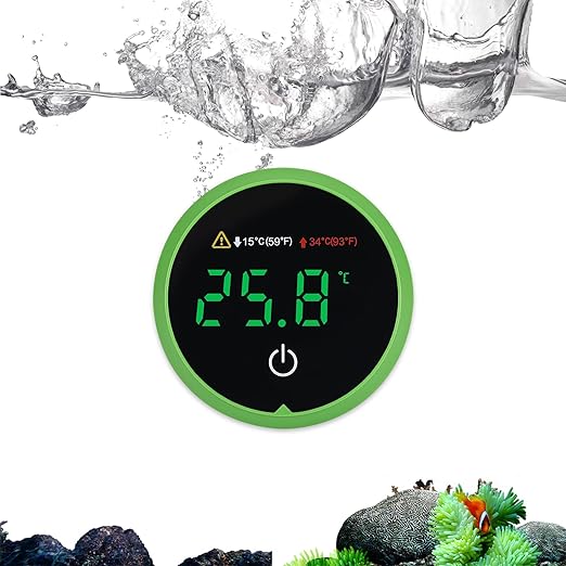 AquarMiracle Digital Aquarium Thermometer Fish Tank Thermometer Touch Screen Thermometer with LCD Display for Fish, Amphibians and Reptiles