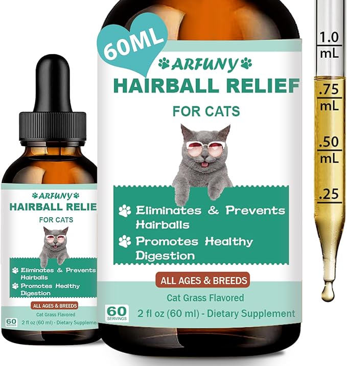 Cat Hairball Control | Hairball Cat Treats for Skin & Coat, Digestion, Nutrient Absorption | Fur Ball Remedy for Cats with Natural Ingredients & Vitamins | Cat Hairball Treatment | Cat Grass Flavor