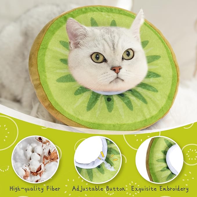 ANWA Adjustable Cat Cone Collar Soft, Cute Cat Recovery Collar, Cat Cones After Surgery for Kittens