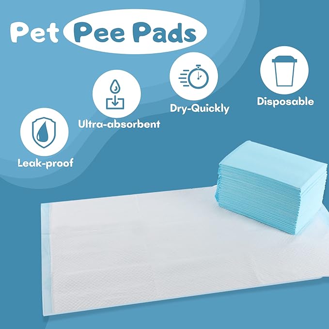 CALPALMY (50-Pack) Pet Training Pee Pads Extra Large 24"x36", Ultra Absorbent Pee Pads for Dog and Puppy, Leak-Proof Moisture Locking Technology Disposable Pet Pads for Puppies, Dogs, Cats, Rabbits