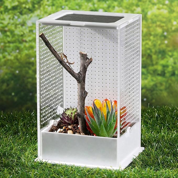 POPETPOP 2 Pcs Villa Box Reptiles Glass Containers Snail Terrarium Tank Tarantula Herpcult Acrylic Climbing Pet White Gecko Lizard Terrarium Reptile Habitat
