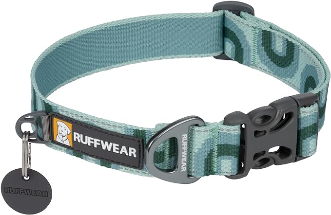 Ruffwear, Crag Dog Collar, Reflective and Comfortable Collar for Everyday Use, Grassy Oxbow, 20"-26"