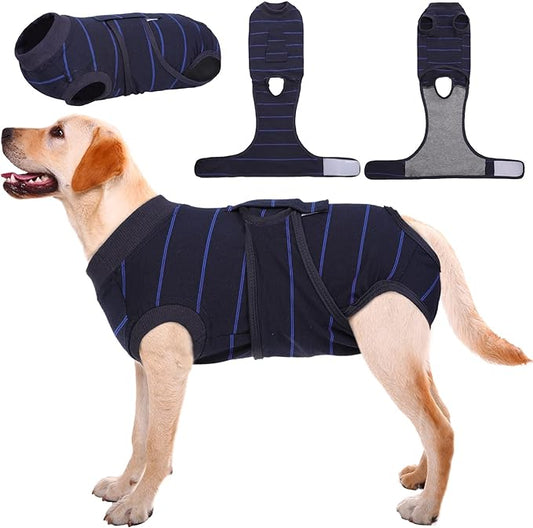 Kuoser Dog Surgery Suit, Surgical Onesie for Dogs Female Spay, Soft Dog Recovery Suit Male Neuter, Pet Abdominal Surgery Shirt Dog Body Suits After Surgery Wear, Anti Licking Dog Cone Alternative, XL