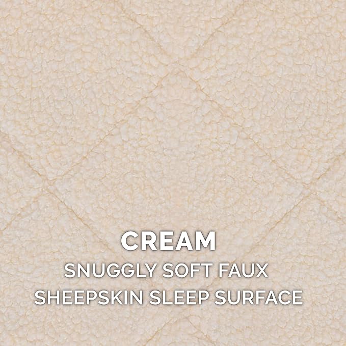Furhaven Dog Bed for Large Dogs, 100% Washable, Sized to Fit Crates - Sherpa Fleece Bolster Crate Pad - Cream, Jumbo/XXL