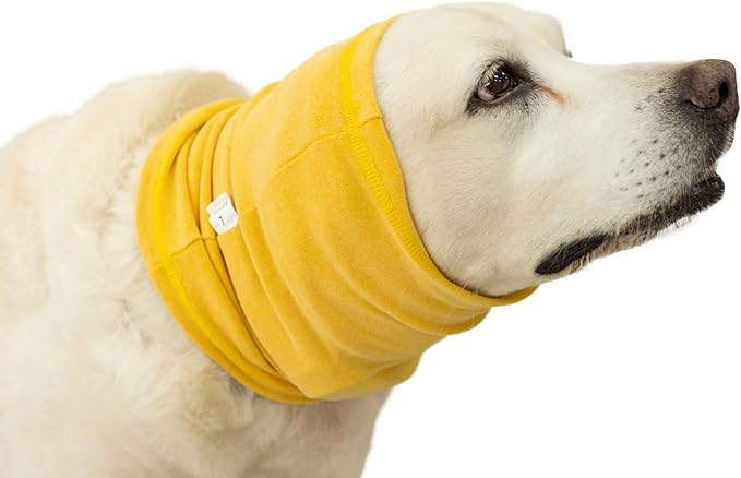 Dog Ear Flap Hat Hoodie Dog Ears Ear No Flap Ear Wrap Anxiety Relief Grooming Bathing Dog Headband for Ears Pail lilac+Yellow L