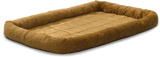 MidWest Bolster Pet Bed for Dogs & Cats 36L-Inch Cinnamon Bed w/ Comfortable Bolster | Ideal for Medium / Large Dog Breeds & Fits a 36-Inch Dog Crate | Easy Maintenance Machine Wash & Dry | 1-Year Warranty