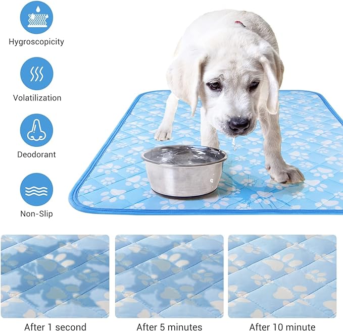 Self-Cooling Mat for Dogs Medium, 30'' x 20''- Endothermic Color Changing Arc-Chill Cooling Fiber - Washable Non-Toxic Summer Pet Outdoor Bed, Non-Slip, Foldable, Quick-Dry Dog Blanket