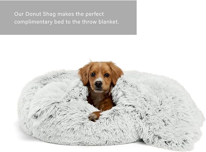 Best Friends by Sheri Calming Shag Fur Pet Throw Blanket, Frost, 30"x40"