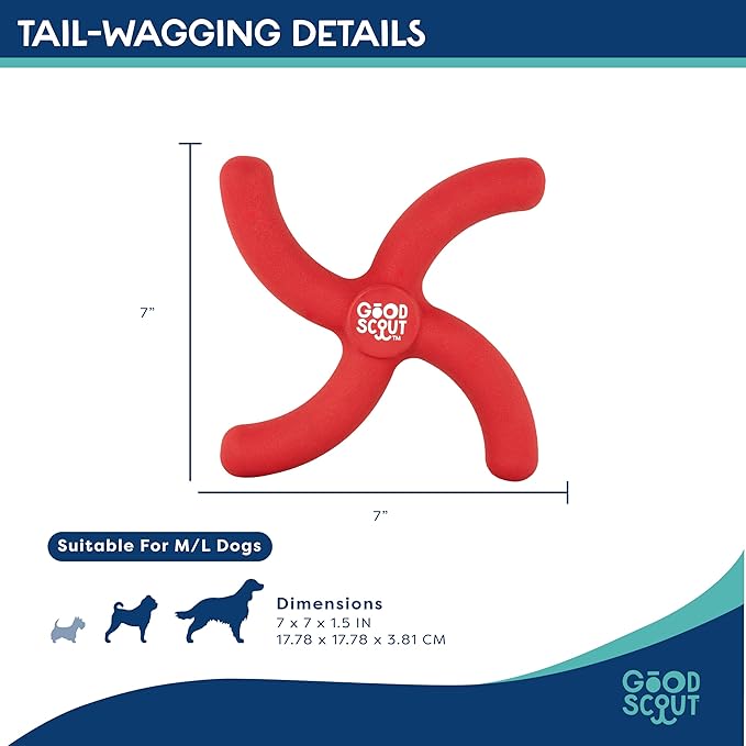 Good Scout Boomerang Dog Toy for Tugging & Chewing, Best Dog Toy for Fetch, Aggressive Chew Toy for Puppies & Adult Dogs, No Stuffing Dog Toy for Medium & Large Dogs