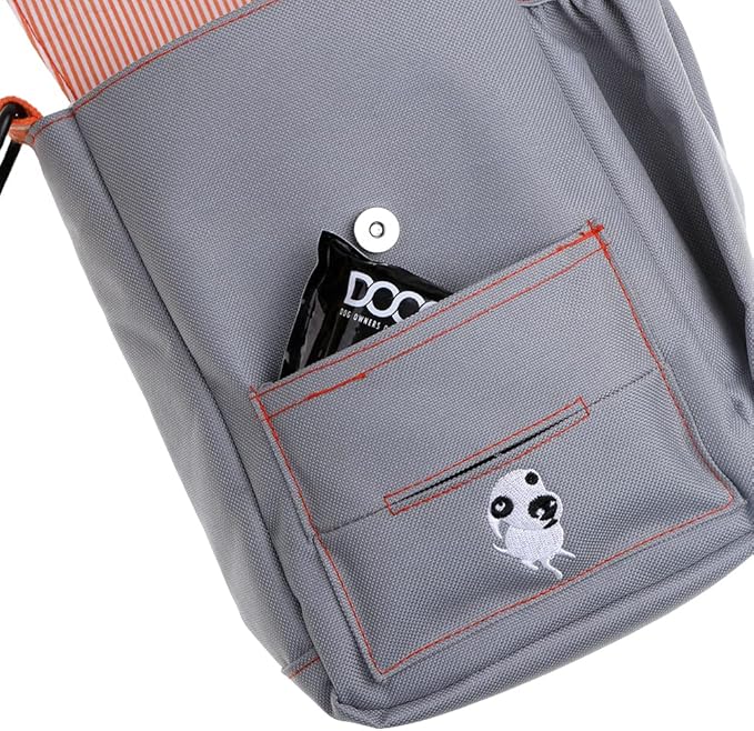 DOOG | Walkie Bag | Adjustable Shoulder Bag with Poo Bag Compartment and Water Bottle Compartment | Grey