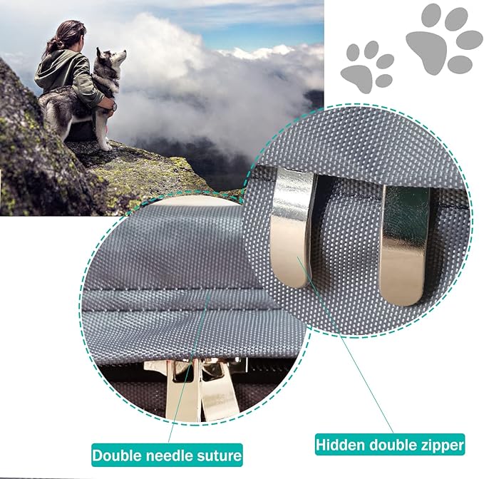 Dog Bed Cover 20Lx15Wx3H Inch.Waterproof Heavy Duty Durable Oxford Dog Bed Replacement Covers with Zipper.Washable Removable Pet Bed Mattress Protector Cover.Grey,Cover Only.