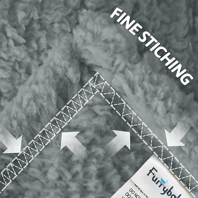 furrybaby Dog Blanket Soft Dog Blankets for Small Dogs Puppy Essentials Washable Sherpa Fleece Cat Blanket 24x32 Inches for Bed Furniture Couch Sofa (Small, Grey)