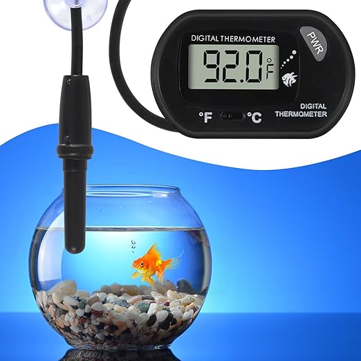 4Pcs Aquarium Thermometer Fish Tank Thermometer Reptile Thermometer Terrarium Water Temperature Test Digital Thermometer with LCD Display Fahrenheit/Celsius(℉/℃)