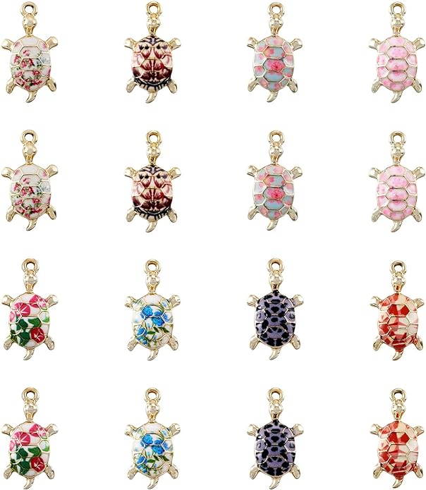 Enamel Animal Theme Charm Flower Cattle Head Cat Butterfly Fox Tortoise Charms Pendants for Earring Necklace Bracelet Keychain Jewelry Craft Making