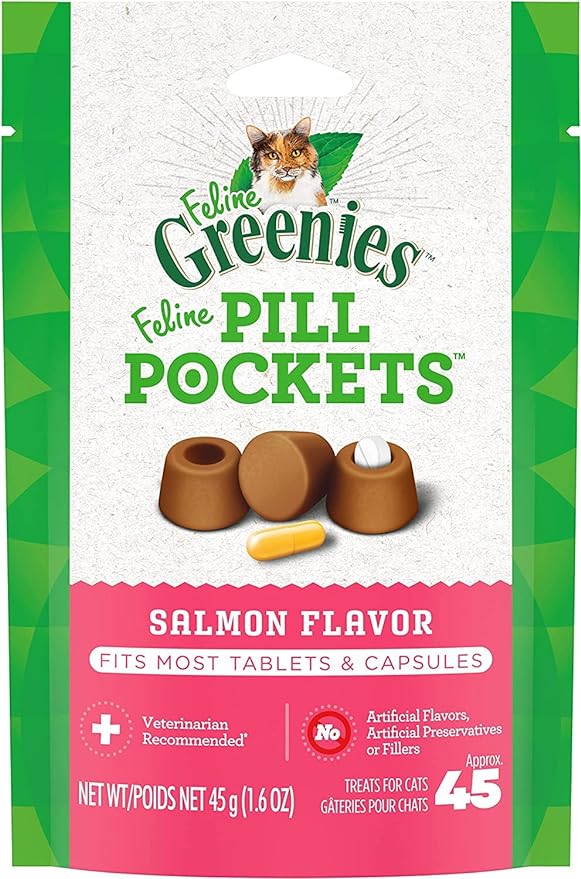 Greenies Pill Pockets Salmon Treats For Cat 45 oz. 1 pk