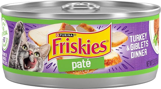 Purina Friskies Wet Cat Food Pate Turkey and Giblets Dinner - 5.5 Ounce (Pack of 24)