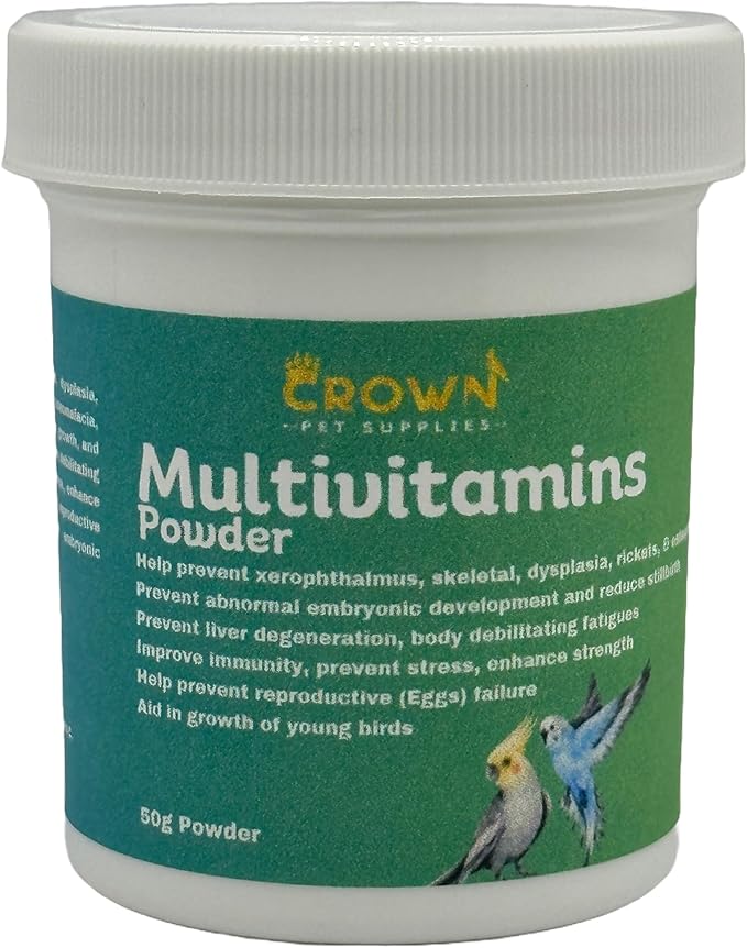 12 in 1 Multivitamin Growth & Immunity, Preve for Pigeons, Canary, Finches, Parakeet, Cockatiels, Parrots, Cage Small Birds, and Aviary Birds