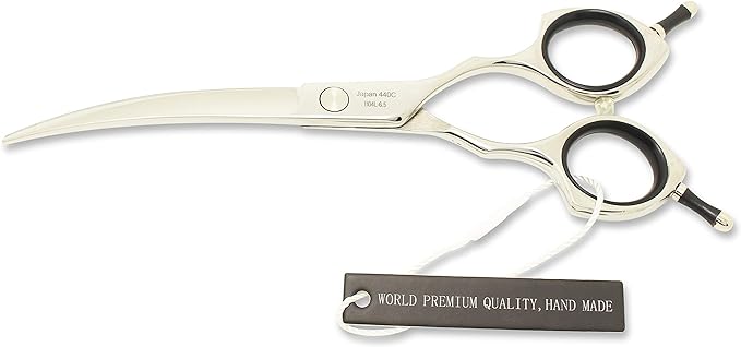 HASHIMOTO Grooming Scissors for Dogs, Curved Shears Dog Grooming Scissors for Large Hands, 6.5 inch, 30 Degree of Curved Blade, Light Weight.