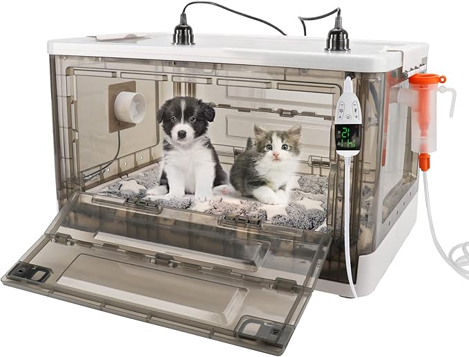 Puppy Incubator with Heating - Puppy Incubator,Fan Ventilation Circulation Design,Kitten Incubator,Incubator for Puppies with Puppy Bed Mat (55L)