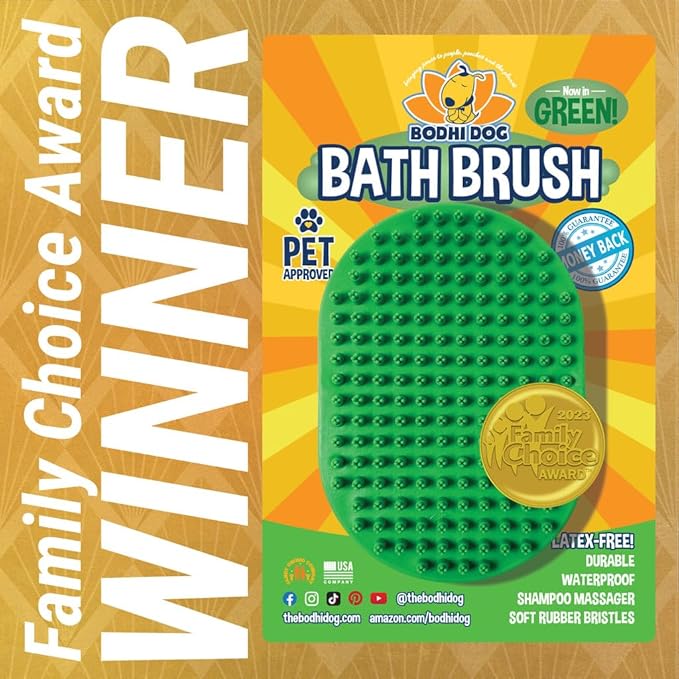 Bodhi Dog Shampoo Brush | Pet Shower & Bath Supplies for Cats & Dogs | Dog Bath Brush for Dog Grooming | Long & Short Hair Dog Scrubber for Bath | Dog Wash Brush