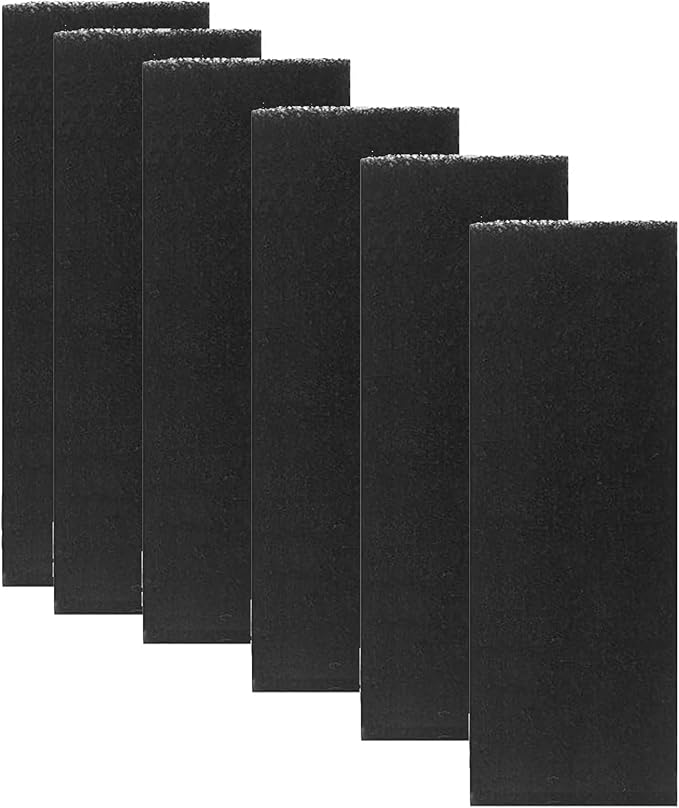 6 Pack Activated Carbon Filters Replacement Compatible with LR 3, 10 Inch x 3.5 Inch Trimmable Pads Absorbing Odors Control Damp