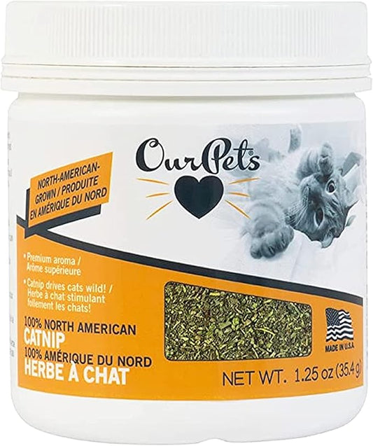 Our Pets Premium Catnip - 1.25 oz Jar of High Potency Catnip - 100% North American Grown