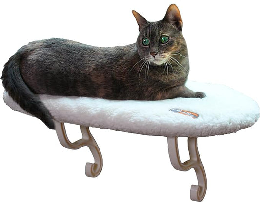 K&H Pet Products Kitty Sill Window Sill Cat Perch, Cat Window Perch for Large Cats, Cat Window Seat, Cat Shelf for Window Sill, Window Cat Bed, Cat Perch w/ Washable Cover – Fleece Unheated