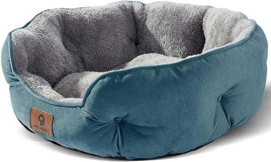 Medium Dog Bed for Medium Dogs, Large Cat Beds for Indoor Cats, Pet Bed for Puppy and Kitty, Extra Soft & Machine Washable with Anti-Slip & Water-Resistant Oxford Bottom, Teal, 25 inches