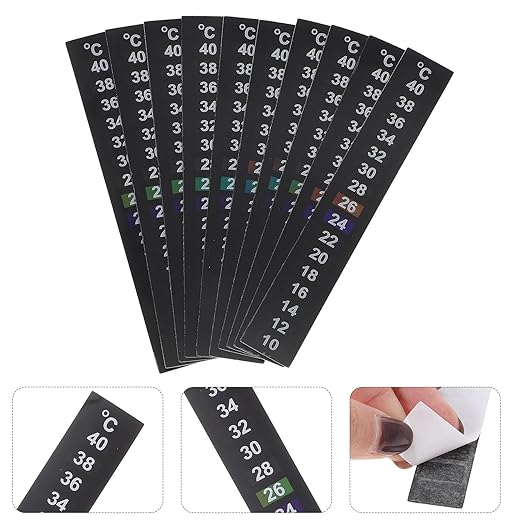 NOLITOY 30 pcs Aquarium Thermometer Strips, Fish Tank Thermometer Sticker Numeric Color Change Sticker for Brewing Testing