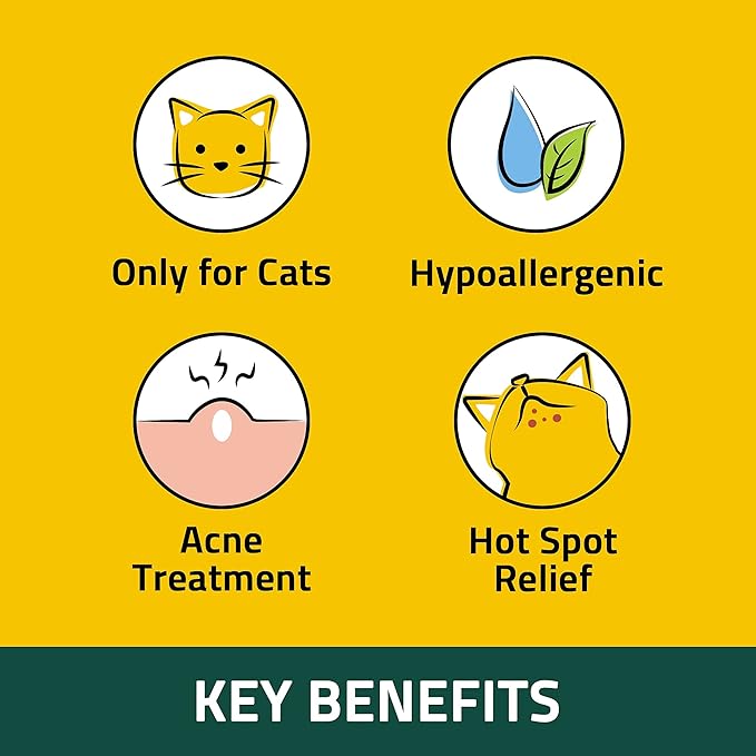 Breezytail PetO'Cera CICA Toner - Cat Acne Treatment | Cat Hot Spot Relief| Cat Blackhead Solution| Cat Soothing Toner | No Harsh Ingredients | Hypoallergenic Skin & Coat Care for Cats | 7.1 oz