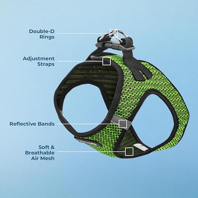 Voyager Step-in Air Dog Harness - All Weather Mesh Step in Vest Harness for Small and Medium Dogs and Cats by Best Pet Supplies - Harness (Lime Green 2-Tone), XL (Chest: 20.5-23")