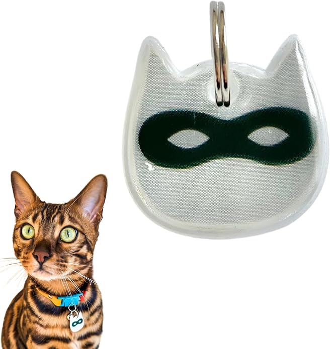 Reflective Cat Charm. Safety Cat Tag. Lightweight, High Visibility, Waterproof. Fits All Reflective Cat Collars. Other Styles Available