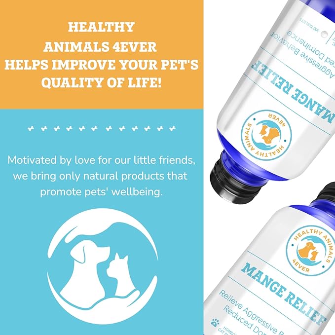 Mange Relief for Cats - Treatment for Itchiness, Scabs, & Hair Loss Caused by Mites - All-Natural, Homeopathic, Non-GMO, Organic - Gluten, Preservative & Chemical Free - 300 ct
